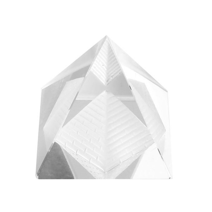 Artificial Egyptian Clear K9 Crystal Quartz Pyramid Home Desk Decoration