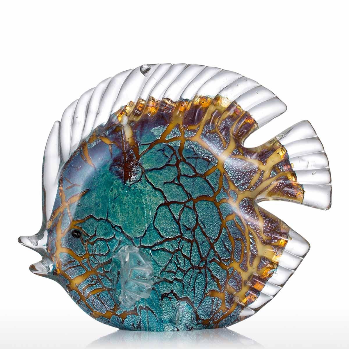 Colorful Spotted Tropical Fish Tooarts Glass Sculpture Home Decoration Glass Fish