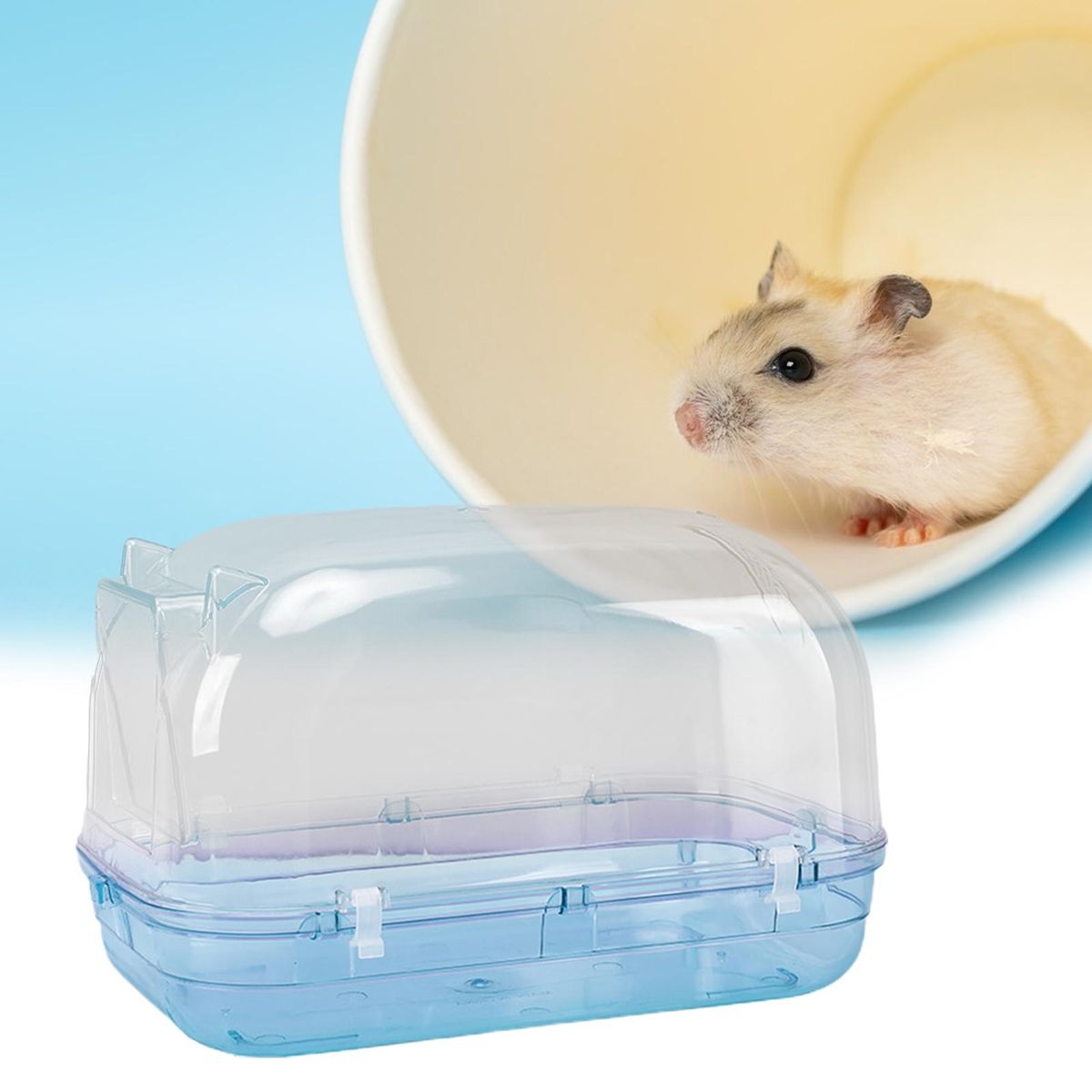 Pet Bathroom Hamster Guinea Pig Rat Chinchilla Sand Bath Container Blue
