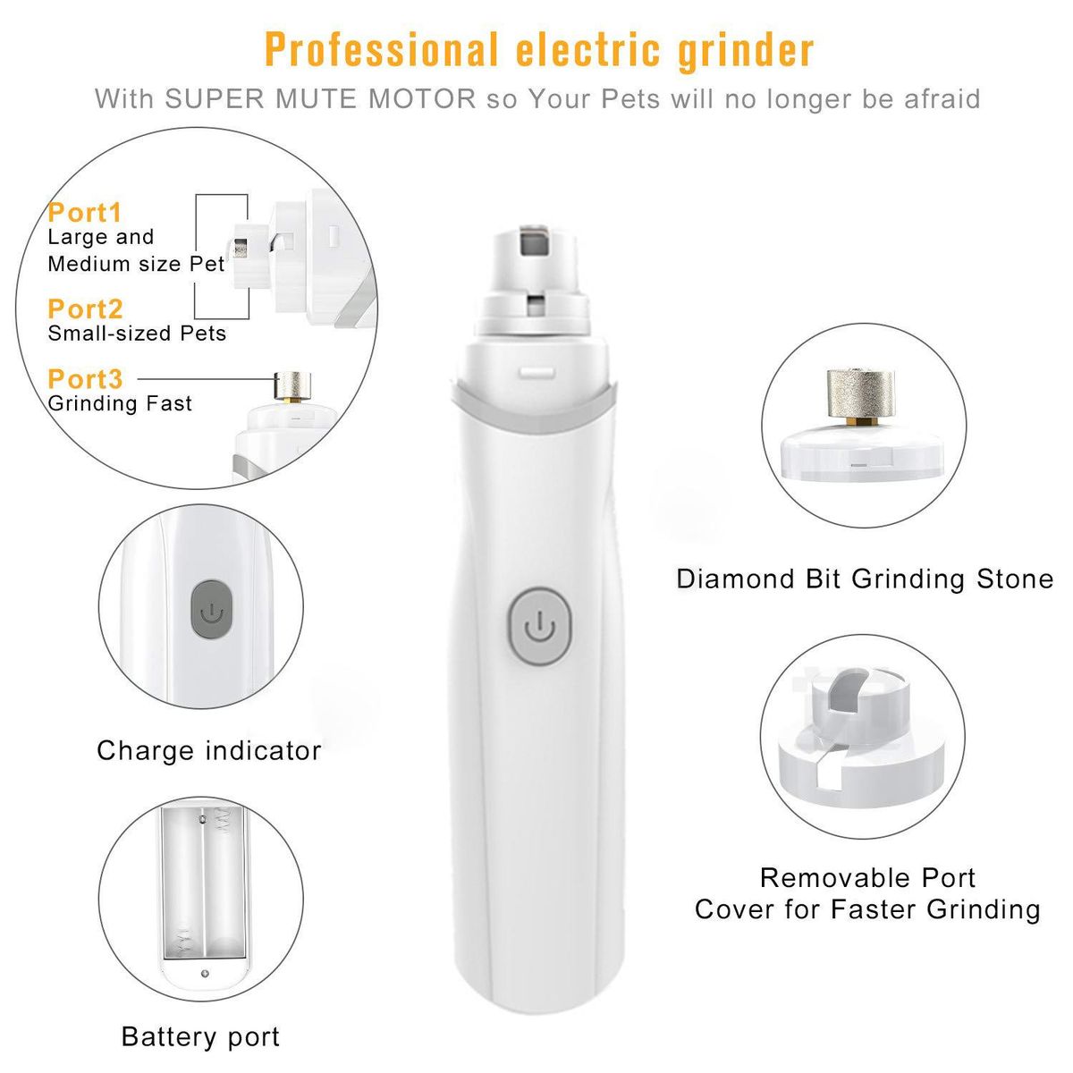 Electric Pet Nail Grinder By For Dogs, Cats, Rabbits And