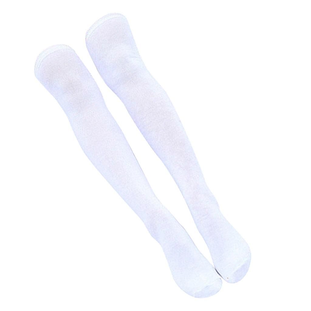 Women Girls Hot Extra Long Thigh High Socks Cotton Stocking White