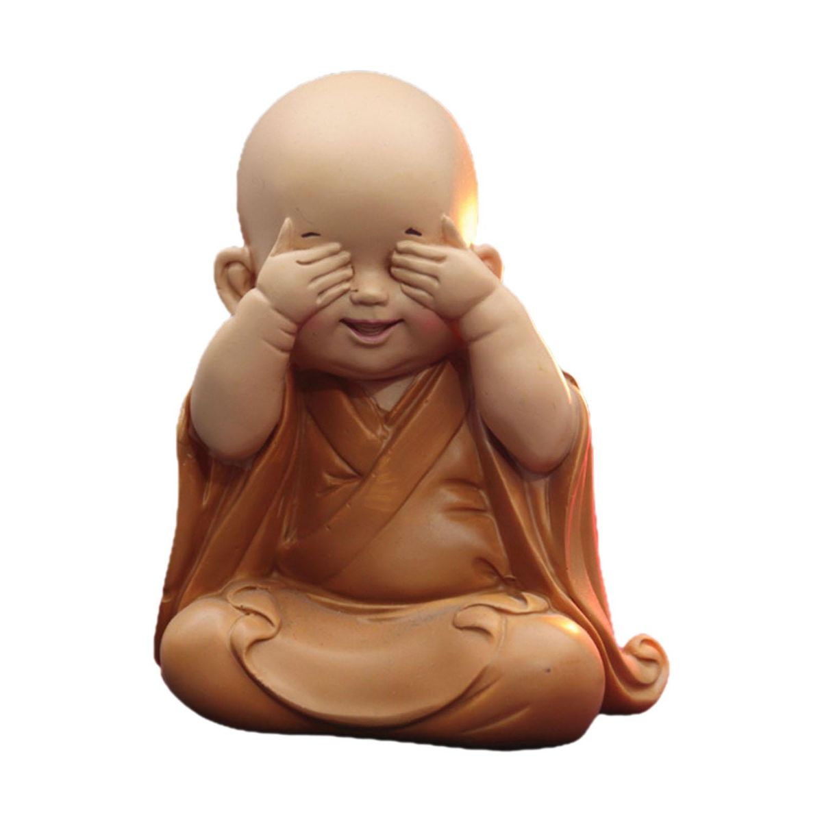 Cute Buddha Statue  Figurine Ornaments Buddha Cover Eyes