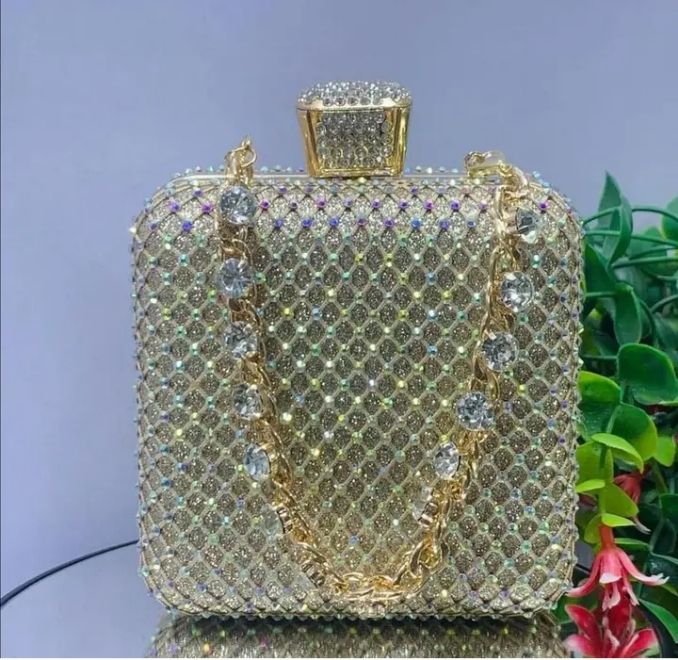 Ladies Stoned Sparkling Clutch Purse