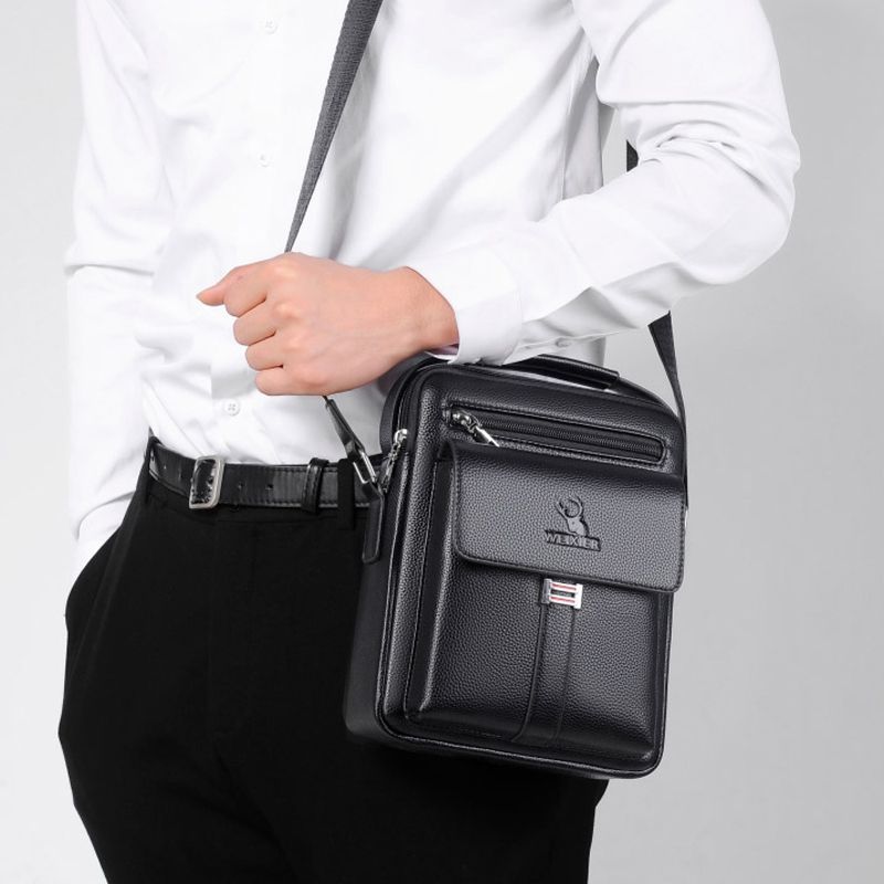 WEIXIER D244 Men Large Capacity Business Retro Messenger Bag
