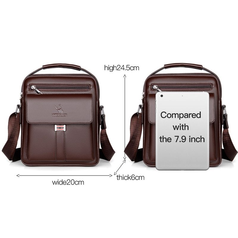 WEIXIER D244 Men Large Capacity Business Retro Messenger Bag