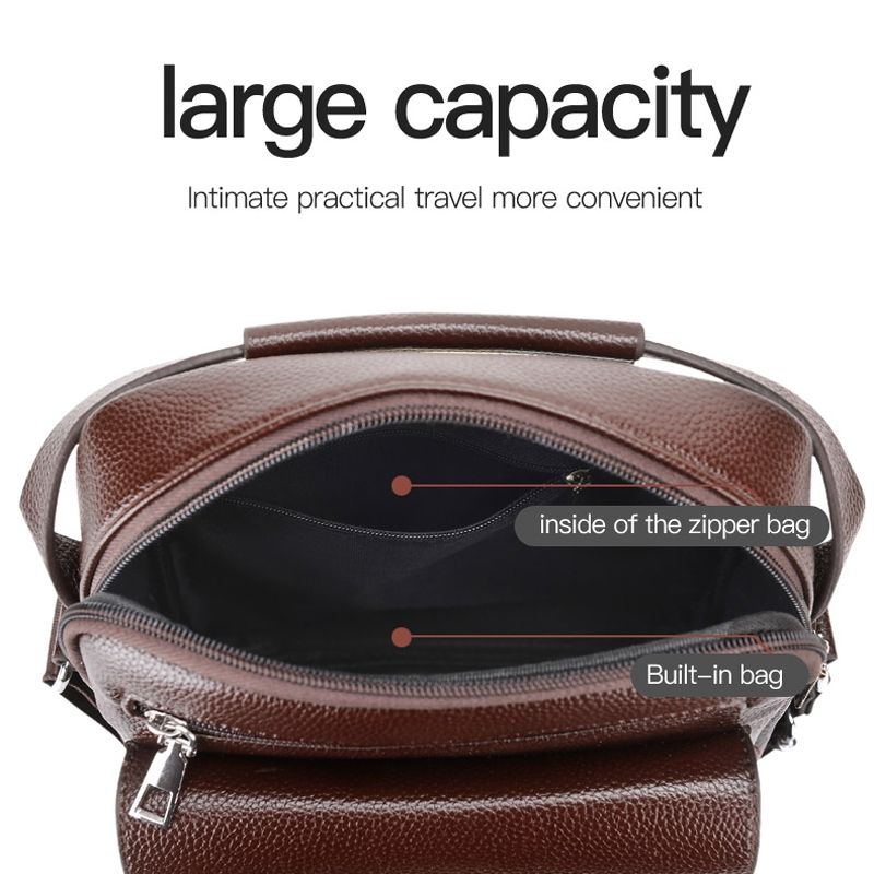 WEIXIER D244 Men Large Capacity Business Retro Messenger Bag