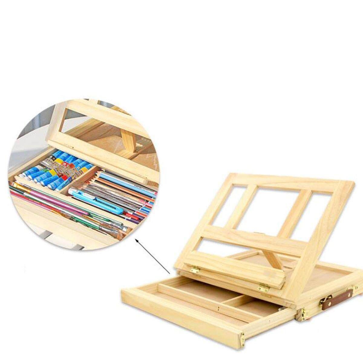 2Type Wood Artist Easel Art Drawing DesktopTable Drawer/Sketching Easel