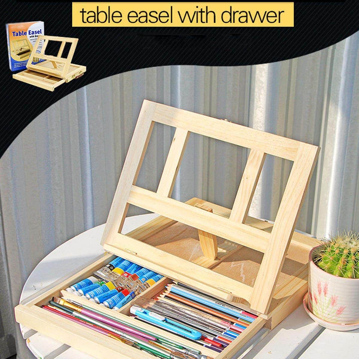 2Type Wood Artist Easel Art Drawing DesktopTable Drawer/Sketching Easel