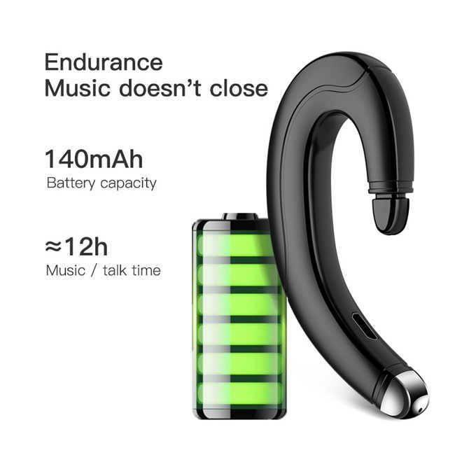 UKa Bone Conduction Bluetooth Headset Handsfree Mini Headphone Ear-Hook Painless Wearing