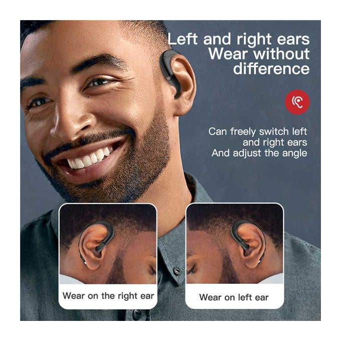 UKa Bone Conduction Bluetooth Headset Handsfree Mini Headphone Ear-Hook Painless Wearing