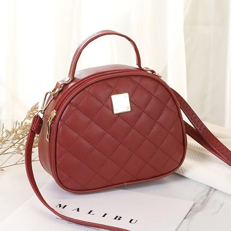 Women Crossbody Bag Leather Hand Bag For Ladies Chain Handbags Red
