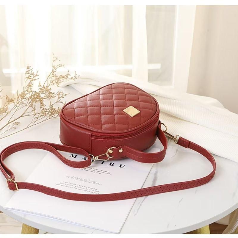 Women Crossbody Bag Leather Hand Bag For Ladies Chain Handbags Red