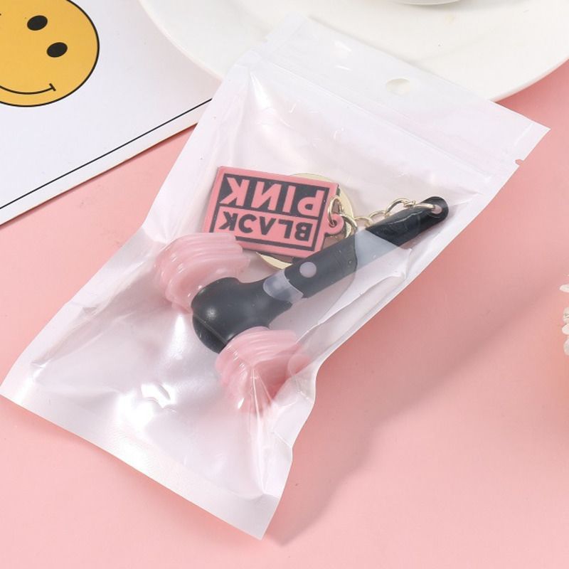Kpop Black And Pink Mini Lightstick Keychain Black And Pink Keychain Lightstick Keyring Version 2 Jisoos Jennie Rese Lisa Key