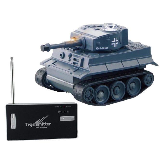Mini RC Battle Tank Crawler With Remote Control Toys Kids Boy Gray