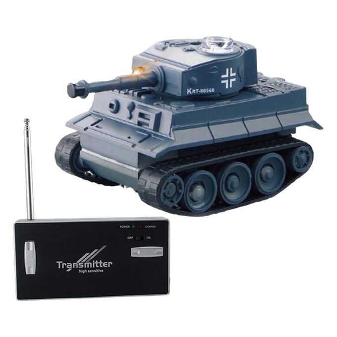 Mini RC Battle Tank Crawler With Remote Control Toys Kids Boy Gray