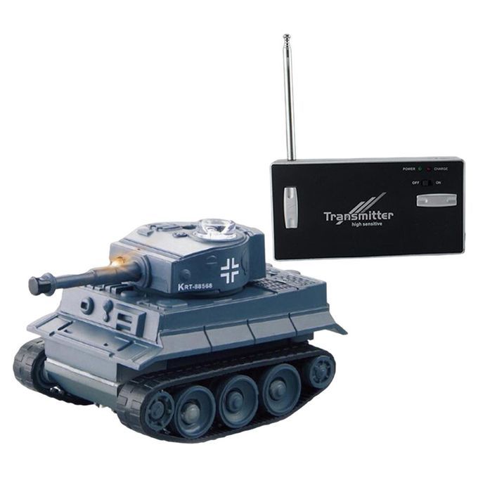 Mini RC Battle Tank Crawler With Remote Control Toys Kids Boy Gray