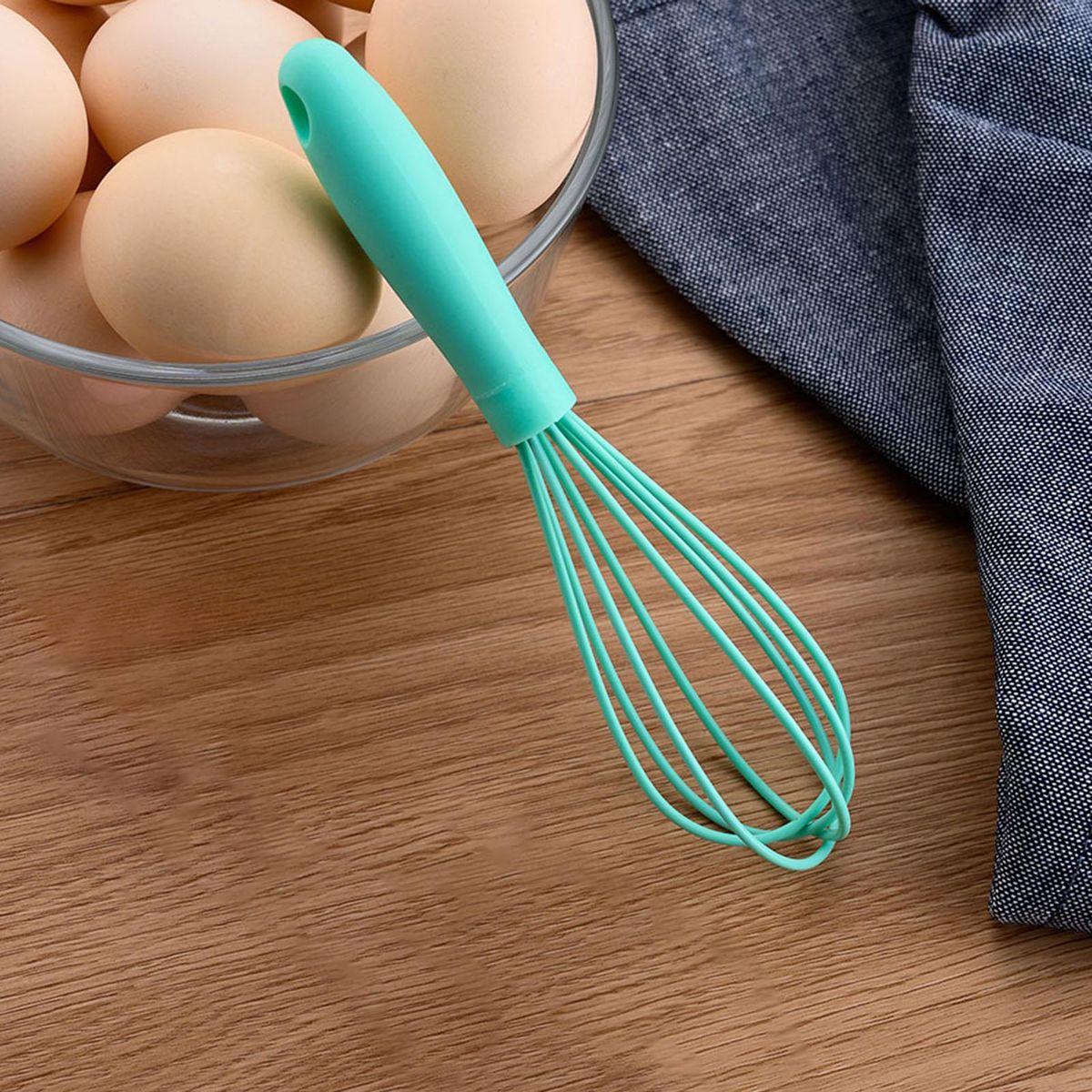 Silicone Whisk Cooking Non Scratch Small Cookware Green