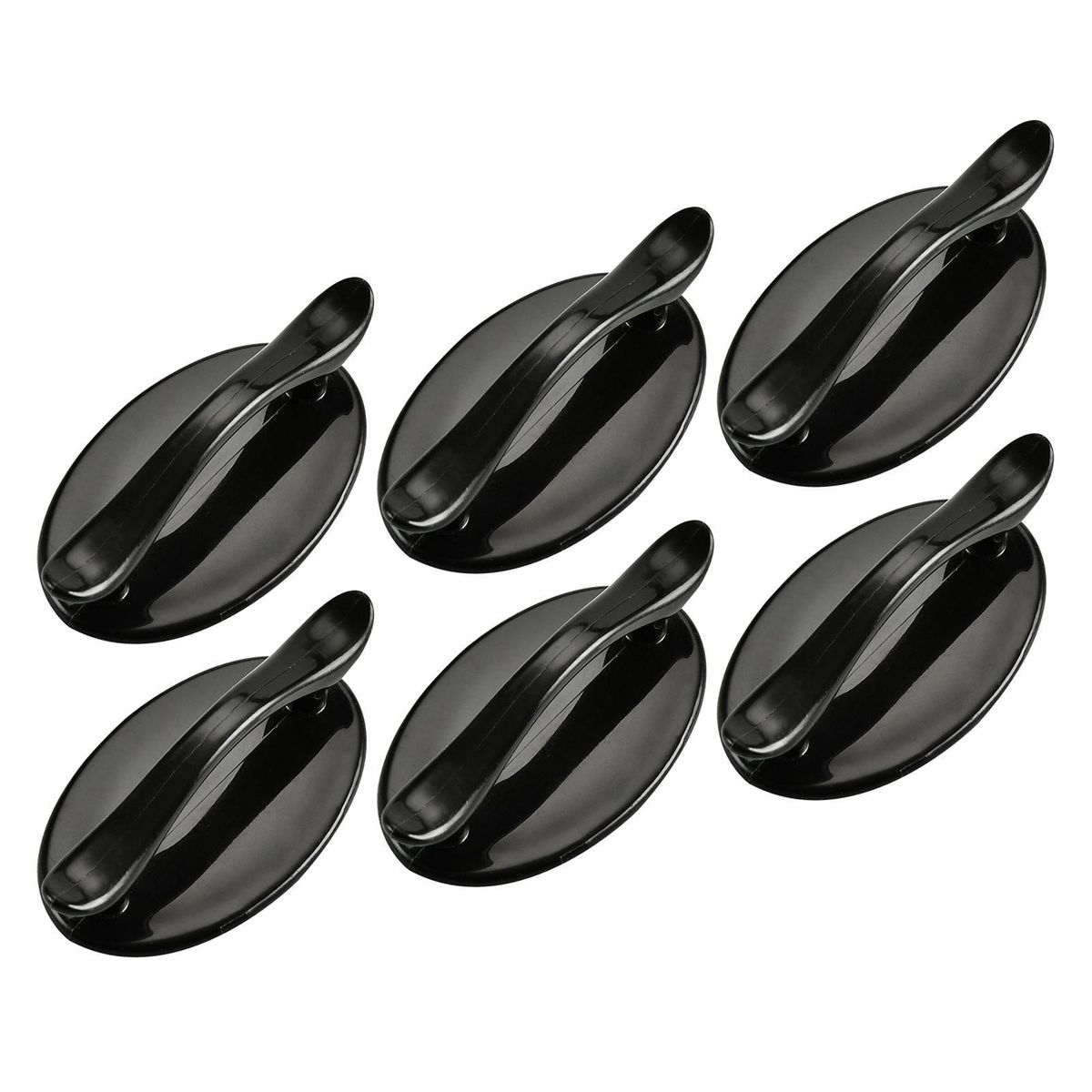 6pcs Plastic Cabinet Handle Solid Kitchen Cupboard Drawer Pull Black