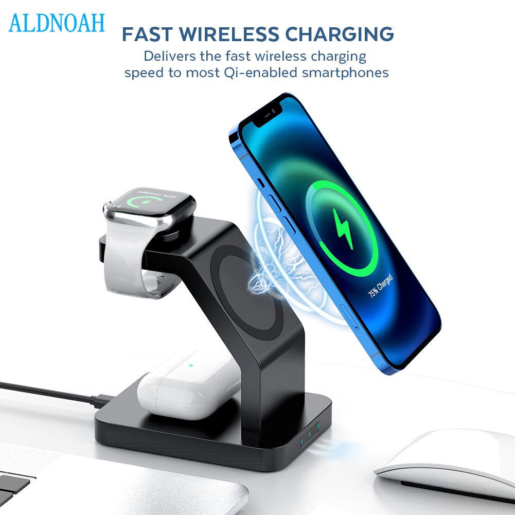 3 In 1 Magnetic Qi Wireless Chargers For Magsafe Chargers