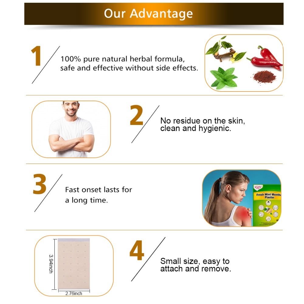 Relief Medicated Body Fresh 7X10cm Pain Plaster Menthol Relief Care Ifory Joint Mint Health Pieces/Lot Pain Massager 10 Patch