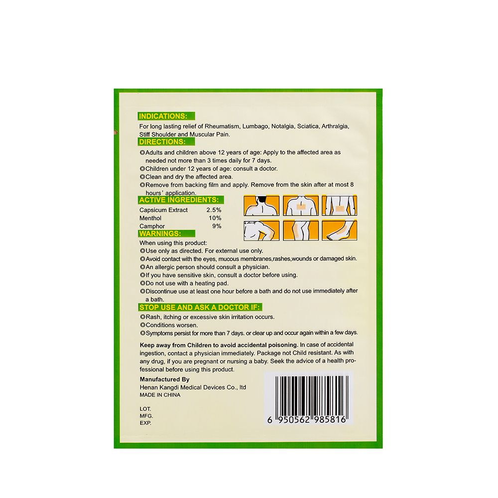 Relief Medicated Body Fresh 7X10cm Pain Plaster Menthol Relief Care Ifory Joint Mint Health Pieces/Lot Pain Massager 10 Patch