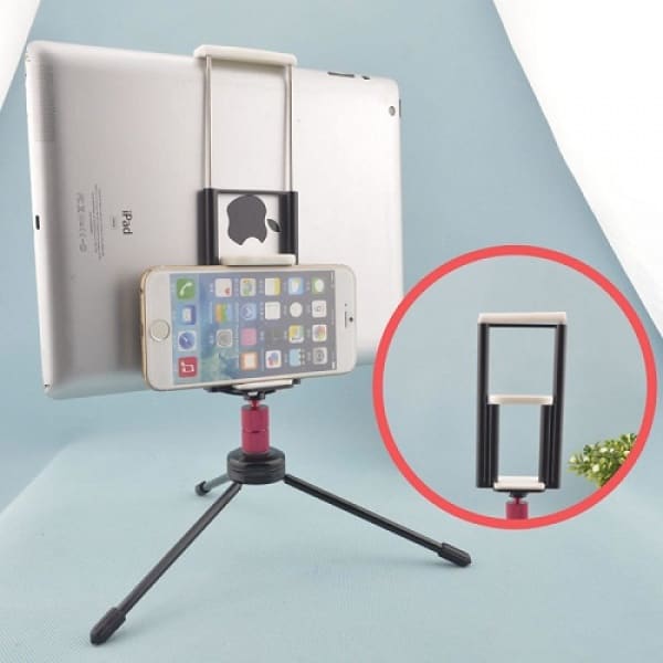 Tablet And Phone Holder Clip Mount For Selfie Stick And Tripod - 2 in 1