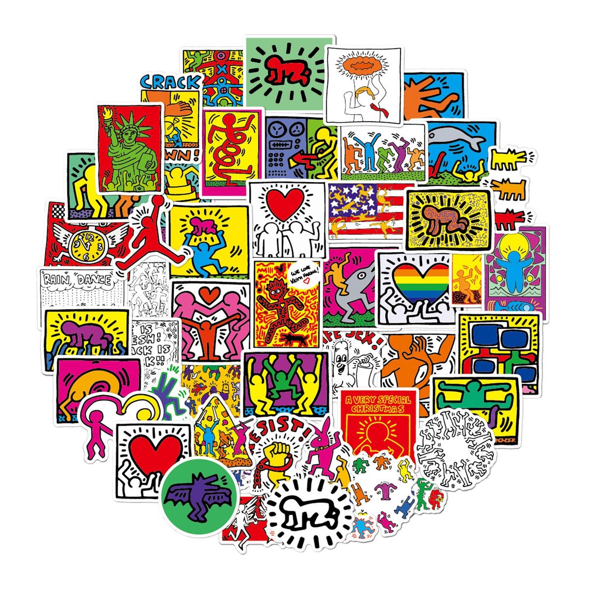 50PcsSet Guitar Stickers Street Art Stickers Laptop Mix Color