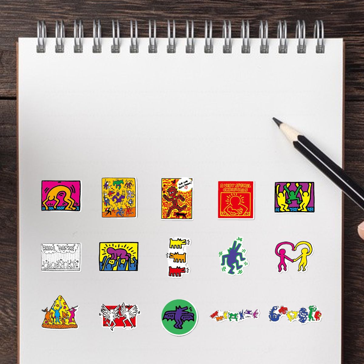 50PcsSet Guitar Stickers Street Art Stickers Laptop Mix Color