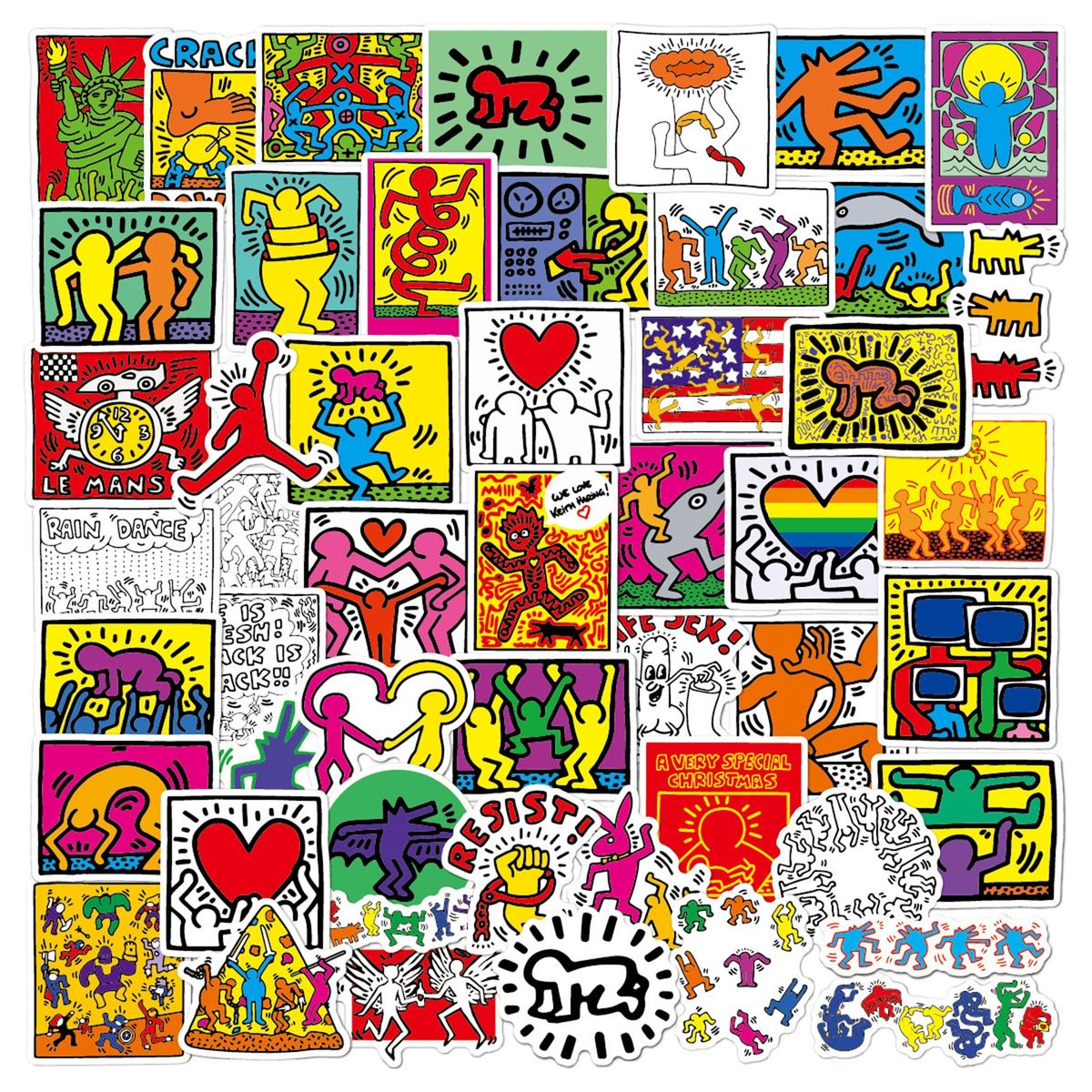 50PcsSet Guitar Stickers Street Art Stickers Laptop Mix Color