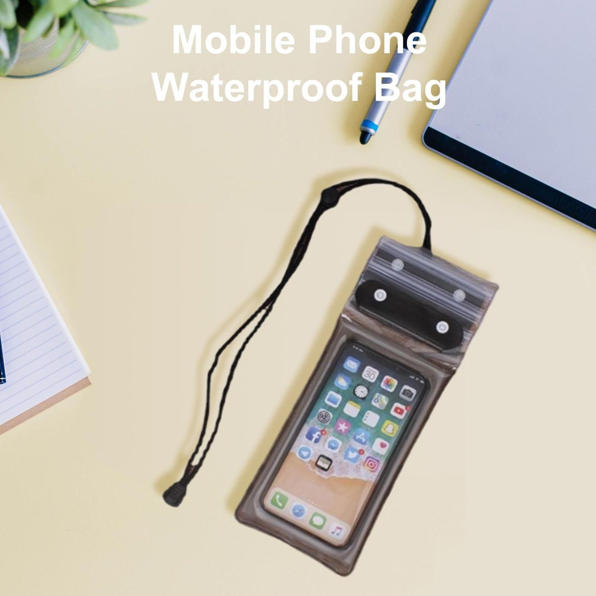 Waterproof Phone Bag Universal Phone Water Resistant Bag Black