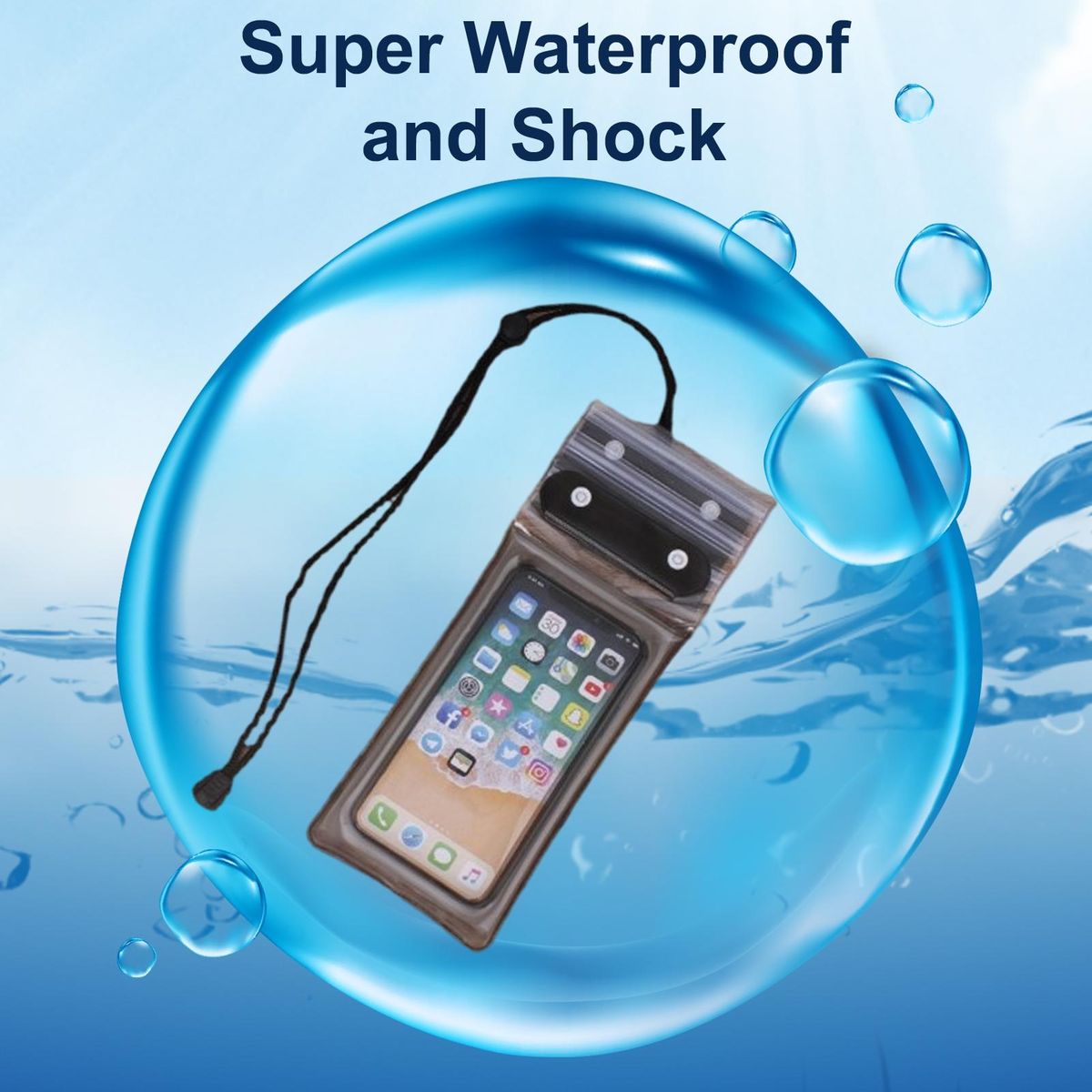Waterproof Phone Bag Universal Phone Water Resistant Bag Black