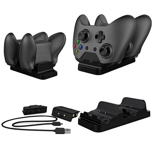 Dual Slots Controller Charger Dock Station Stand Holder Base Kit With Dual Rechargeable Battery Packs For Xbox One X Slim Controller