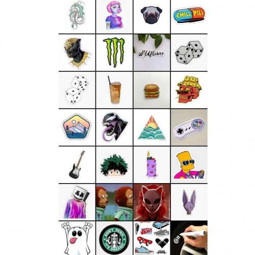 Random 10 Pcs Self Adhesive Stickers For Laptop Phone Fridge