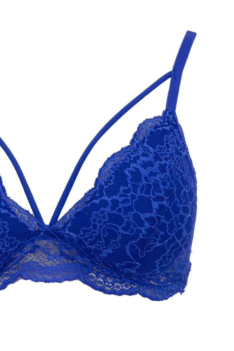 Woman Casual Triangle Bra - Blue