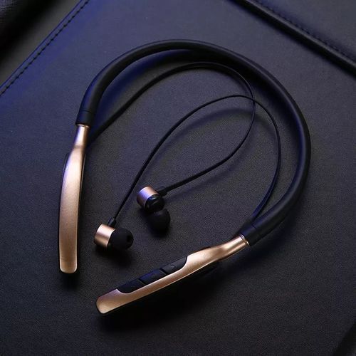 Bluetooth Earpiece Headset Neckband-Gold