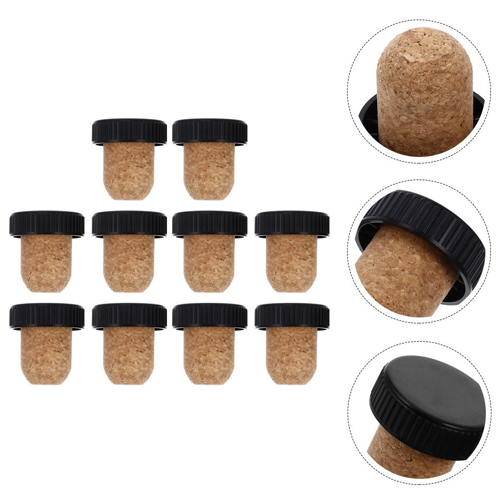 Bottle Stopper Cork Stoppers Corks Cap  Saver Wooden Bottles Sealing Plug Reusablesealer Beverage Topper Accessories