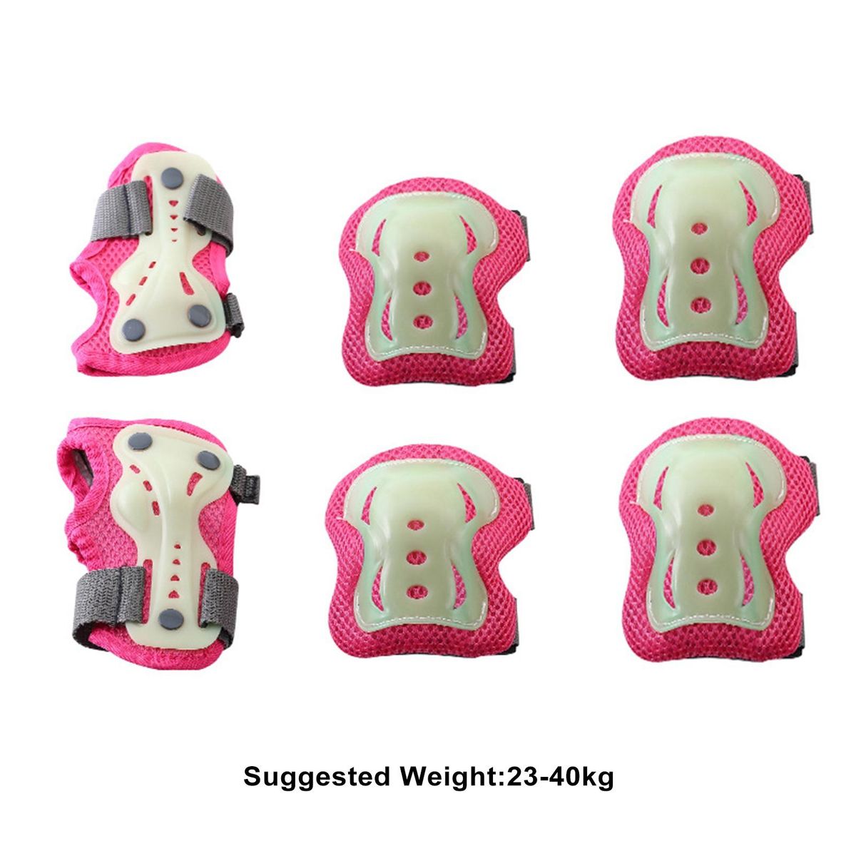 Youth Knee Pads Toddler Protective Gear Set Lightweight Shockproof Pink