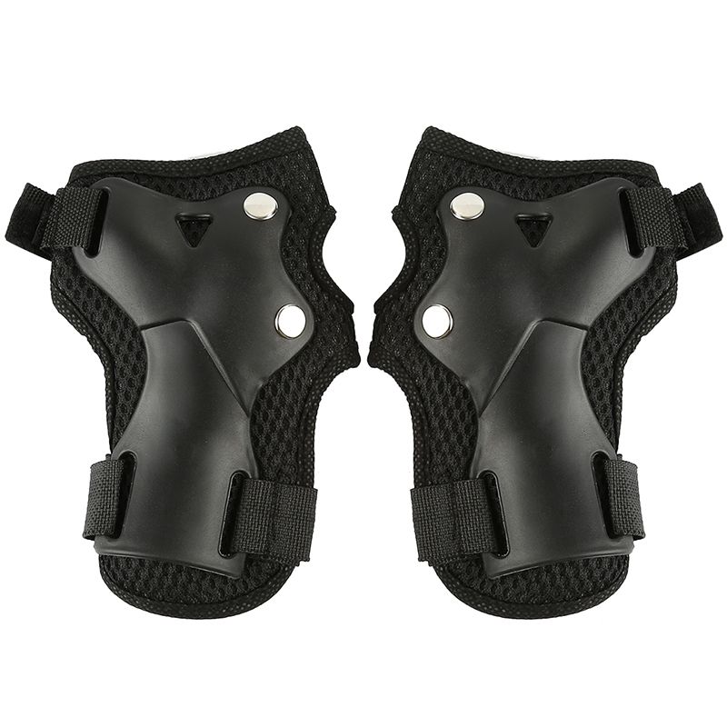 (Black)6pcs/set Cycling Roller Skating Protector Gear Pad Guard Set For Knee Elbow Wrist For Skateboard Roller Blading Riding Scooter SAB