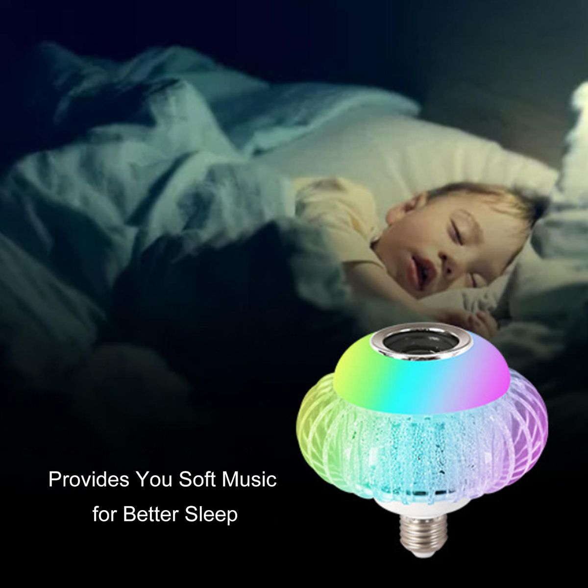 A C85-265V 15W RGB S-mart BT Connected LEDs B-ulb Light with Controller BT Speaker Dimmable Brightness Adjustable Flash/ Strobe/ Fade/ Smooth Diverse Lighting Modes Music Synic E27 Base Socket Holder for Home Party DJ Show De