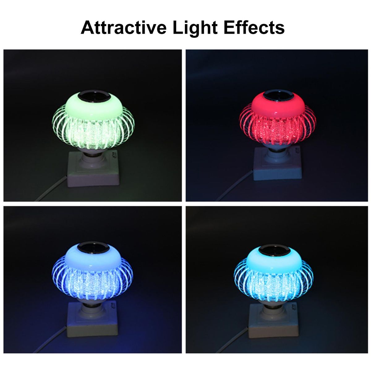 A C85-265V 15W RGB S-mart BT Connected LEDs B-ulb Light with Controller BT Speaker Dimmable Brightness Adjustable Flash/ Strobe/ Fade/ Smooth Diverse Lighting Modes Music Synic E27 Base Socket Holder for Home Party DJ Show De
