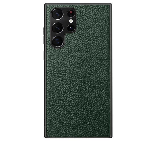 Premium Leather Samsung Galaxy S22 Ultra Case  Green