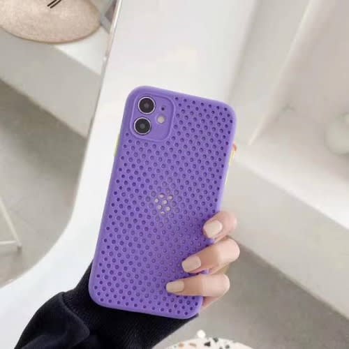 Breathable Hole Back Case For iPhone 11 - Purple