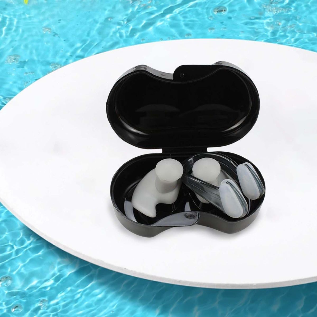 Swimming Ear Plug And Nose Clip Swimming Ear  Reusable Kids Gray