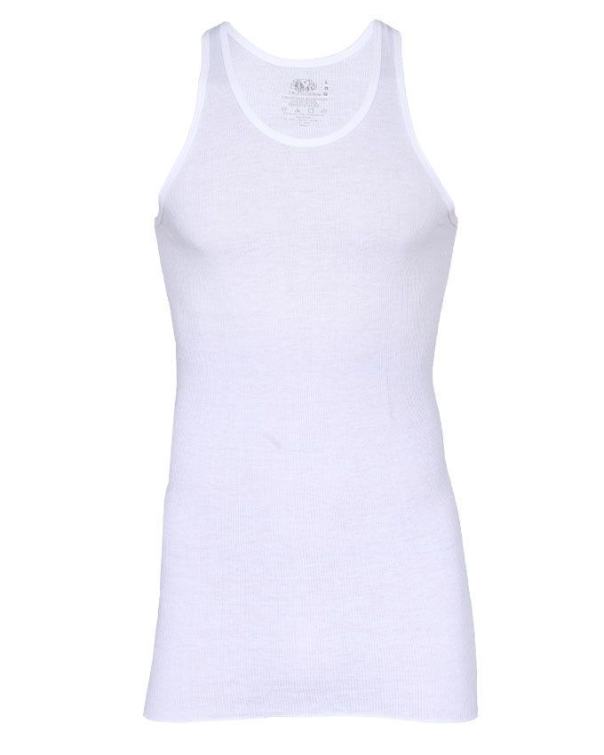 3-in-1 Pack Men's Ribbed Sleeveless Vest - White