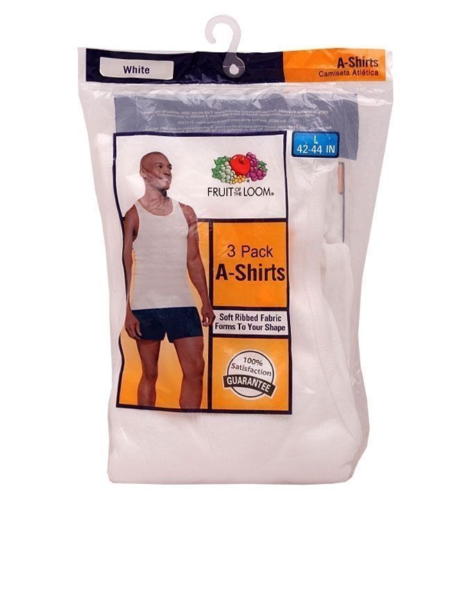 3-in-1 Pack Men's Ribbed Sleeveless Vest - White