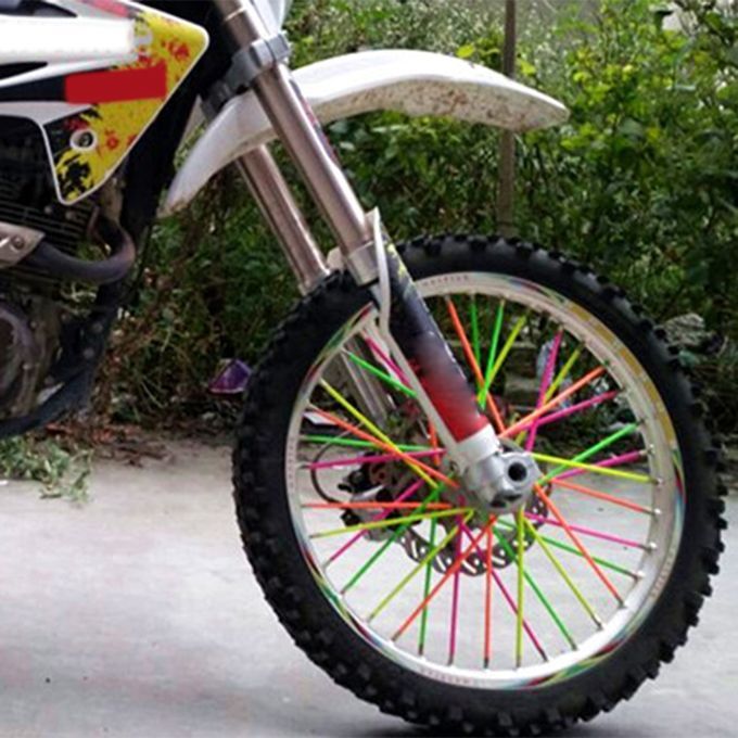 144 Pieces Universal Motocross Wheel Rim Spoke Wraps Skins Cover Deep