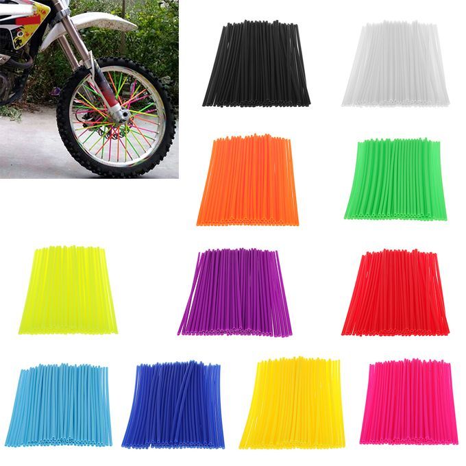 144 Pieces Universal Motocross Wheel Rim Spoke Wraps Skins Cover Deep