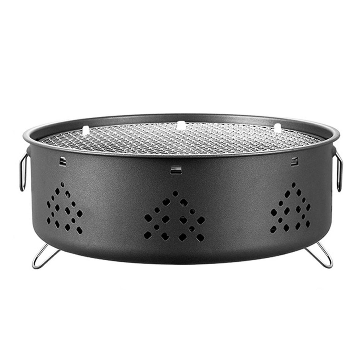 Barbeque Grill Grillmaster Portable Stainless Steel for Camping Dark Gray