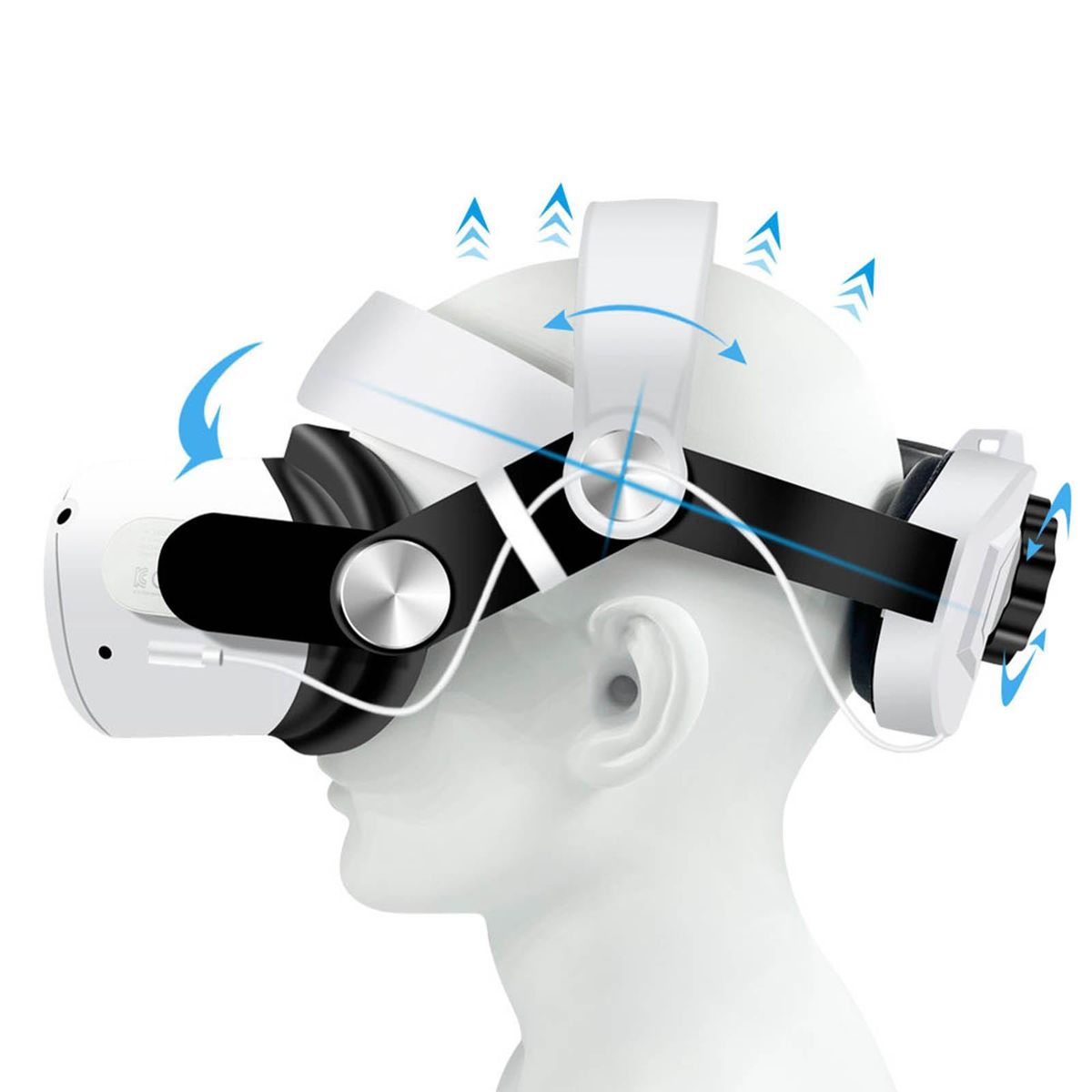 VR Head Strap With Battery Adjustable Balance Weight Head Band For