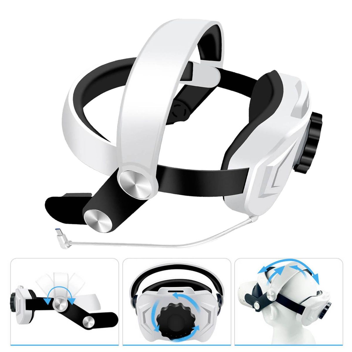 VR Head Strap With Battery Adjustable Balance Weight Head Band For